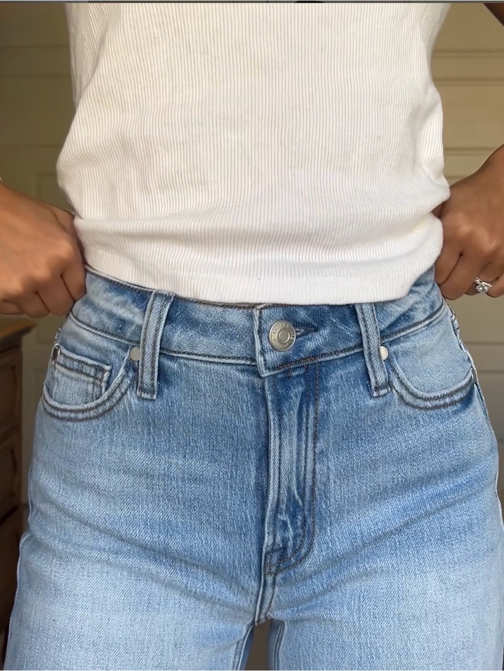 Quince Bella Stretch Relaxed Straight Cool Blue - Jeans - Picture 2 of 8